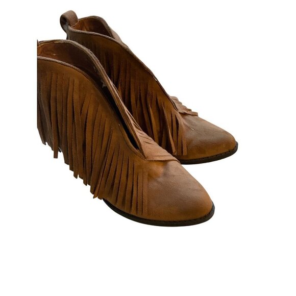 Coconuts womens short boots western boho genuine suede size 8 tassles - Picture 3 of 7